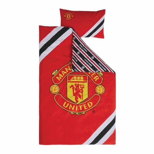 Manchester United FC Core Stripe Single Duvet Set, Bedroom, Sports, Gift