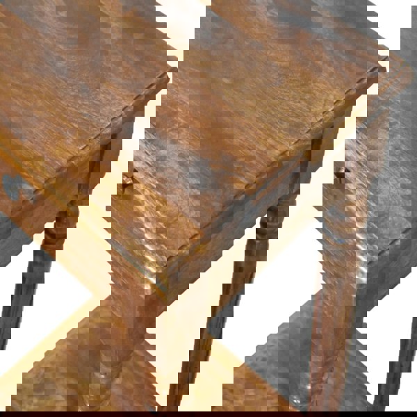 Artisan Furniture Solid Wood Turned Legs Chestnut 1 Drawer Side Table