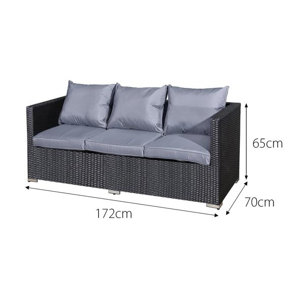 acorn deluxe rattan 10 seat lounge sofa set in black