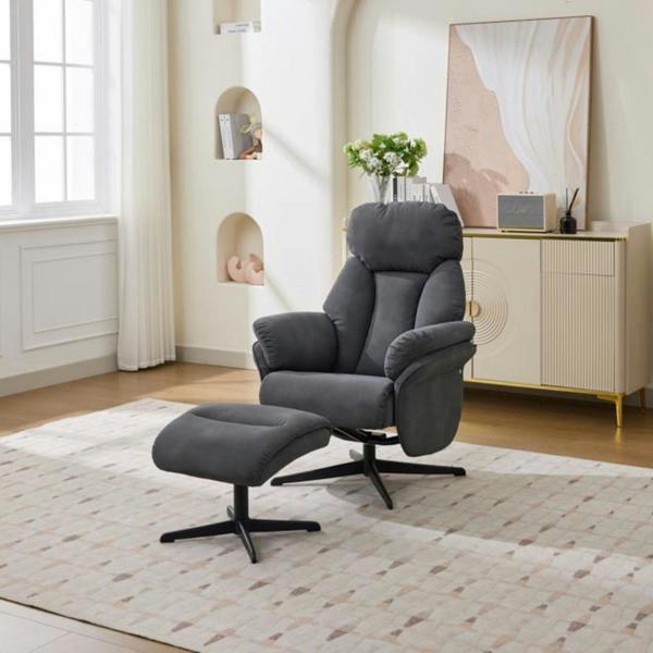 Portobello Swivel Chair with Footstool