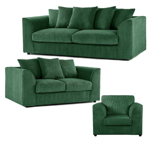 Furnishings For Less Luxor Full Jumbo Cord 3 Piece Suite - Scatter Back
