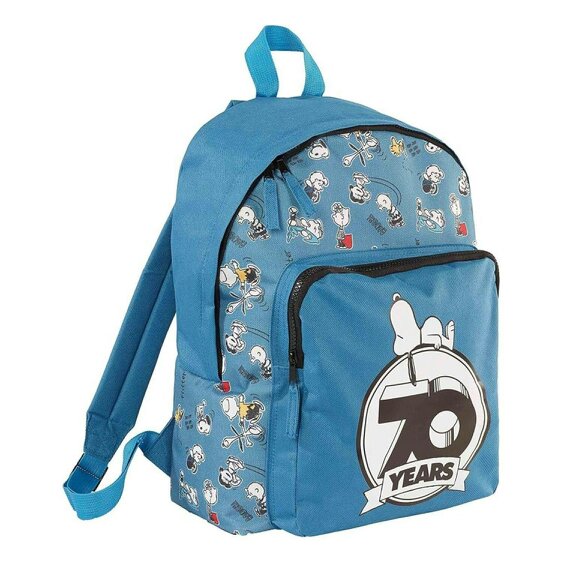 Peanuts Snoopy Backpack with Front Zip Pocket One Size Blue