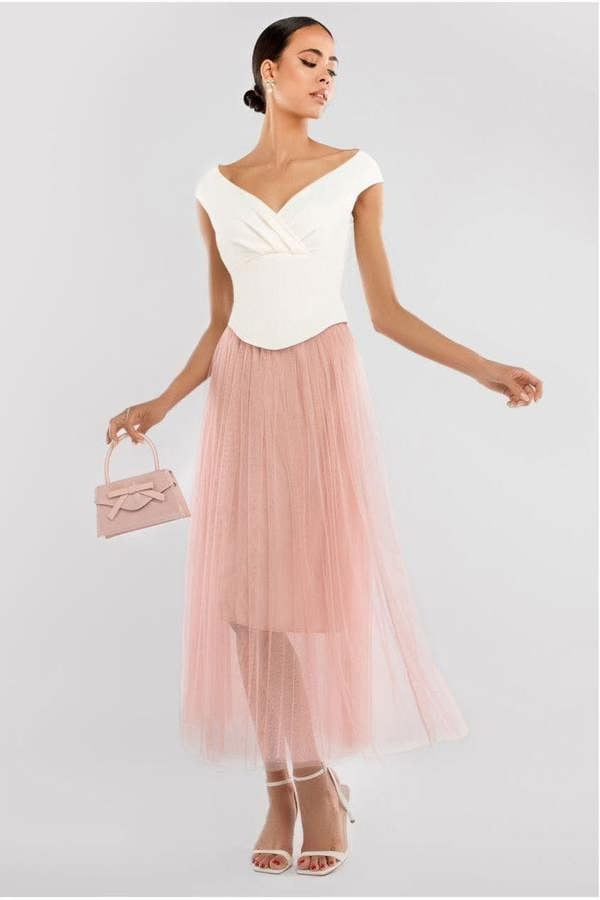 Front Pleated Wrap Off The Shoulder Corset T241