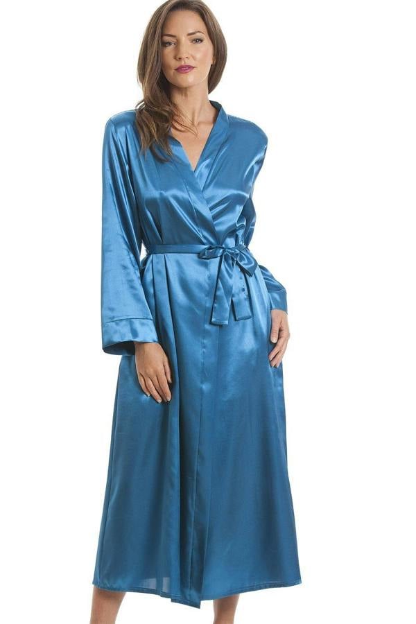 Camille Womens Ladies Luxury Teal Satin Wrap