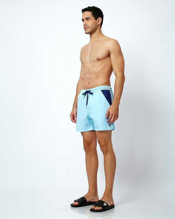 Randy Cow Baby Blue - Swim Shorts with Waterproof Pocket