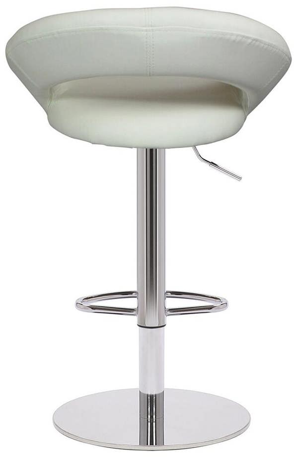 Lamboro Sorrento Deluxe Kitchen Bar Stool, Chrome Stem, Height Adjustable Swivel Gas Lift, Home & Breakfast Faux-Leather Barstool, White