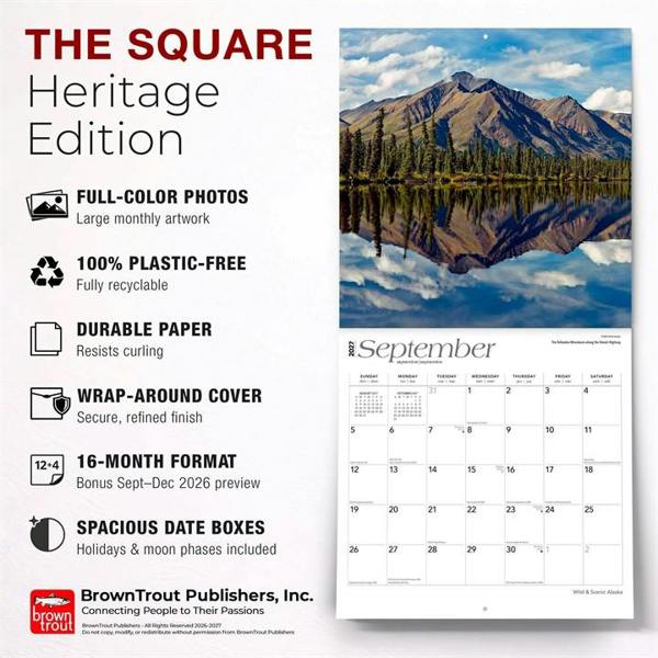 Wild & Scenic, Alaska Calendar 2027, Wall Calendars, Month To View, Travel, Gift
