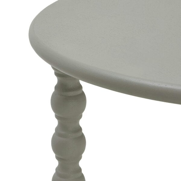 Wyld Haus Thui Grey Wood Round Side Table Bottom Shelf