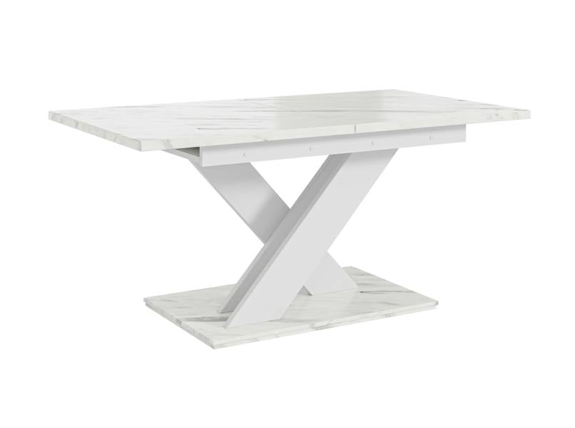 PHD Furniture BRONX Extendable Dining Table 140–180cm – White Bianco Marble Effect