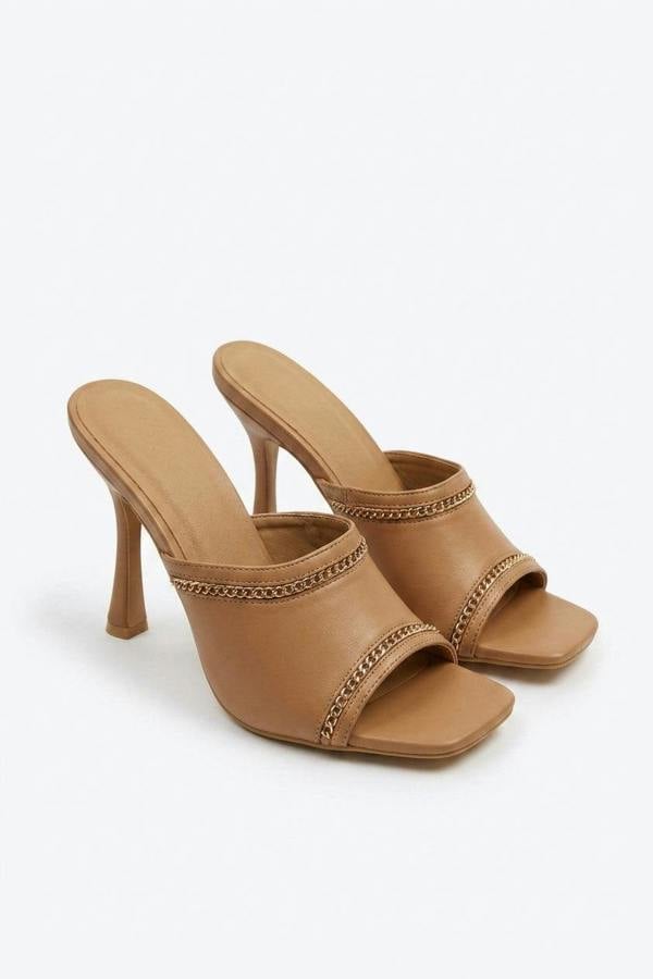Zeena Chain Detail Heels - Mocha_wb