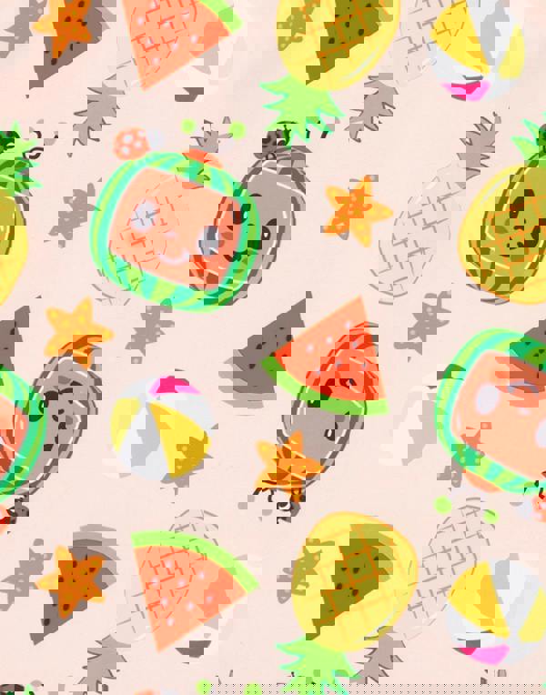 Cocomelon Girls Pink Logo 1 Piece Swimming Costume