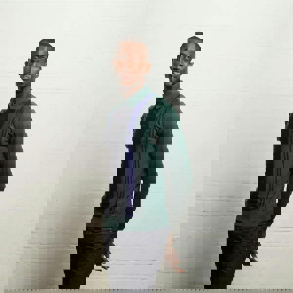 Gabicci V55GM00 Mens Searle Long Sleeve Knitted Three Button Polo Gabicci Vintage - IVY