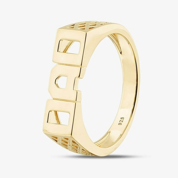 T. H. Baker Silver Gold Plated Dad Signet Ring S2004Y