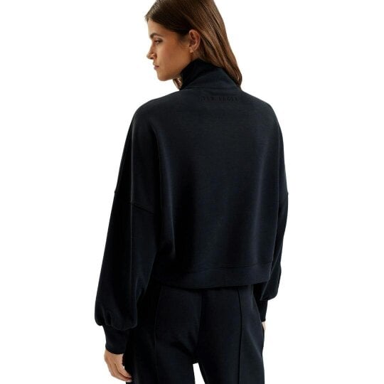 Ted Baker Arorha Cupro Zip Through Black Funnel Neck