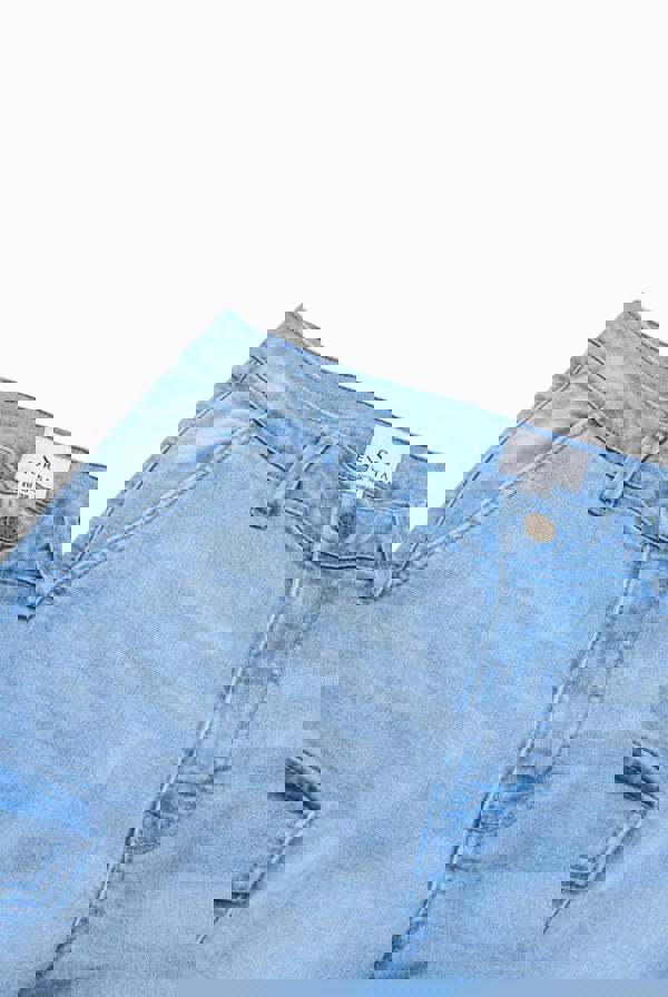 ENORSIA Light Blue Relaxed Utility Side Slit Jeans