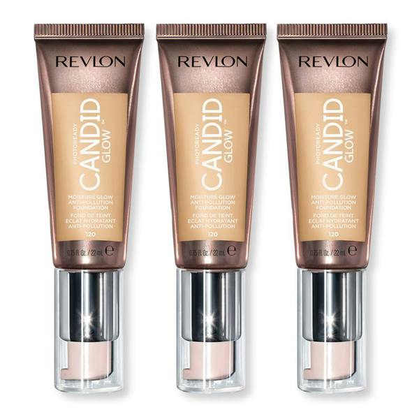 Revlon 3 x Revlon Photoready Candid Moisture Glow Foundation - 120 Buff