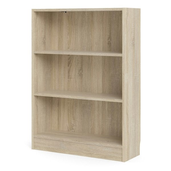 Furniture To Go Basic Low Wide Bookcase (2 Shelves) in Oak
