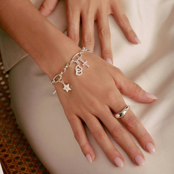 THOMAS SABO Charm Club Connect Pink Cubic Zirconia Cross Charm CC1206-051-9