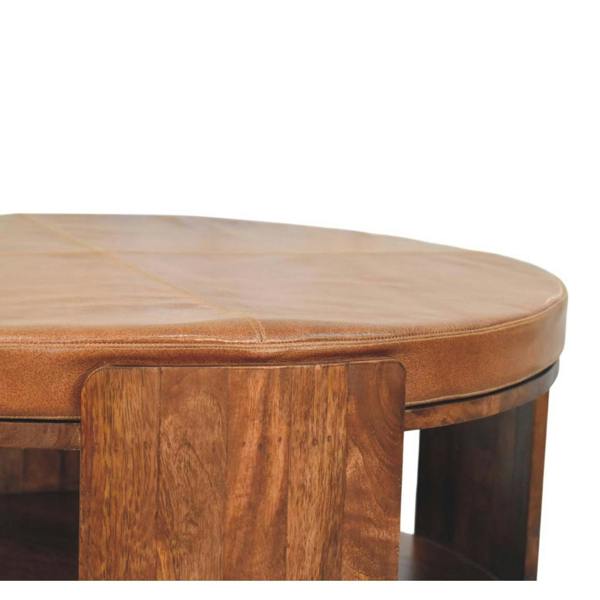 Artisan Furniture Solid Wood Savoy Leather Coffee Table