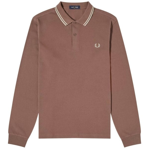 Fred Perry M3636 U85 Maroon Long Sleeve Polo Shirt  Mens M