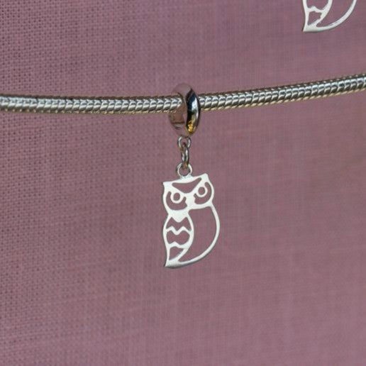 Mylee London Owl Pendant Charm - Sterling Silver