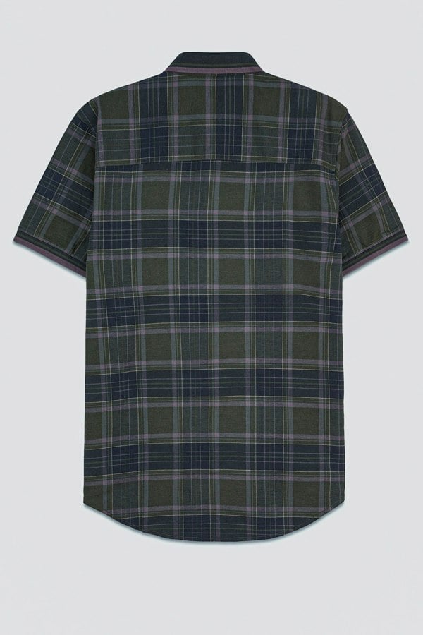 ENORSIA Mens Short Sleeve Shirt With Rib Collar