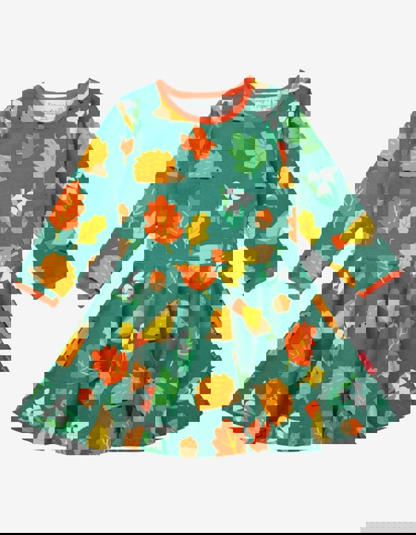 Organic Autumn Print Skater Dress - Toby Tiger UK Retail