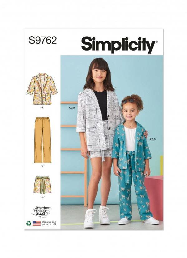 Simplicity Sewing Pattern 9762, Jackets, Trousers, Shorts, Suits for Kids, HH (3-4-5-6) - Intermediate