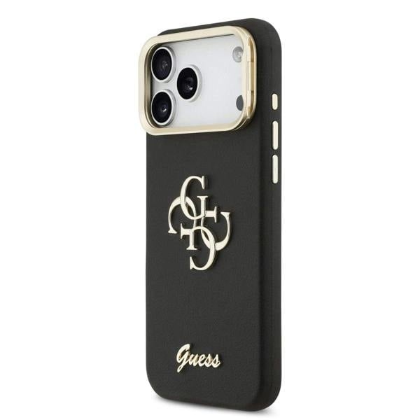 Guess PU Grained 4G Logo Stand Camera Frame Case for iPhone 17 Pro Max 6.9" Brown - GUHCP17XPCS4GSW
