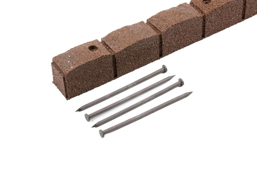 Nicoman Recycled Rubber Roman Stone Garden Border 1.2m - Brown