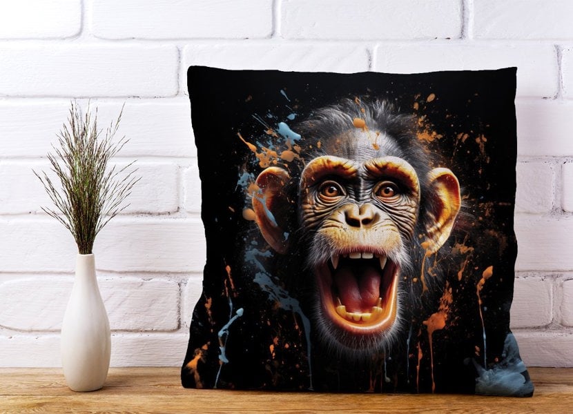 Warren Reed Monkey Face Splashart Cushions