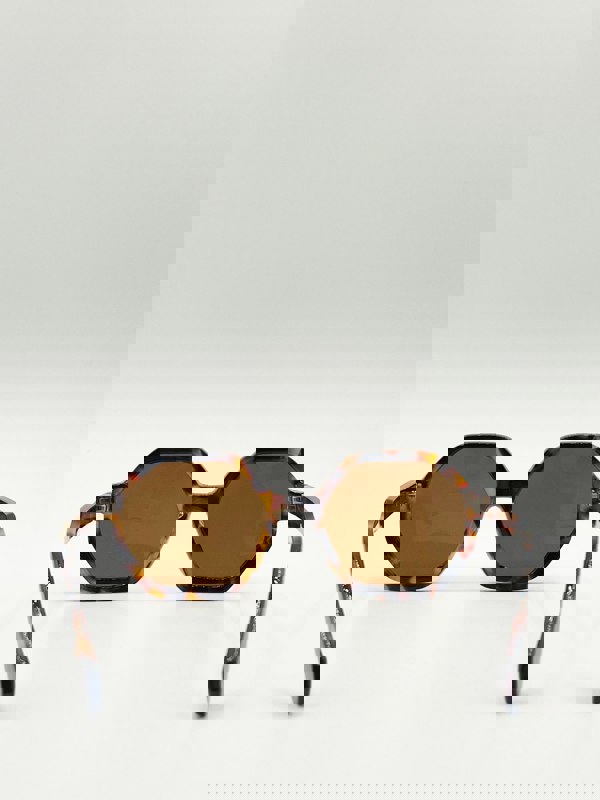 SVNX Tortoiseshell oversized Hexagon frame sunglasses