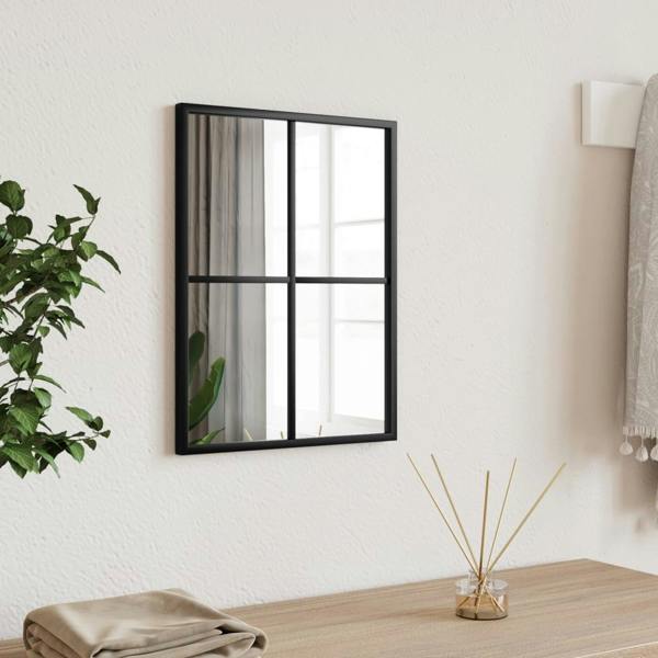Berkfield Home Berkfield Wall Mirror Black 30x40 cm Rectangle Iron