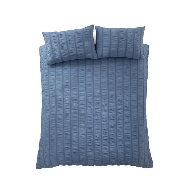 Pineapple Elephant Waffle Seersucker Duvet Cover Set Blue