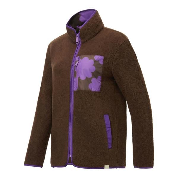 Regatta Womens Orla Kiely Sun Daisy Borg Full Zip Fleece Jacket - Chocolate Brown