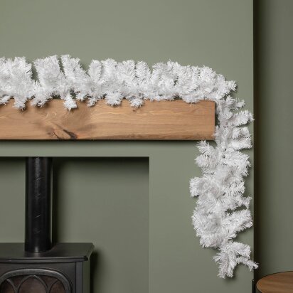 Samuel Alexander 2.7m (9ft) White Christmas Garland with PVC Branches
