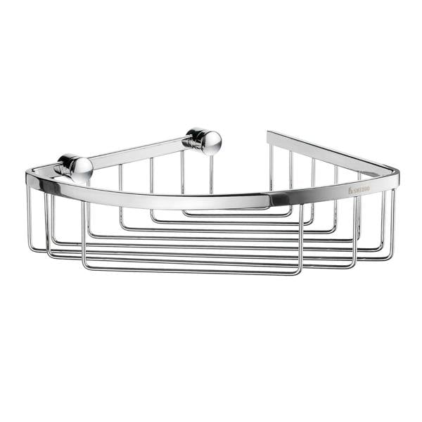 Polished chrome corner shower basket