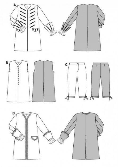 Burda Sewing Pattern 2459 Costumes For Men, 36 to 48 - Intermediate
