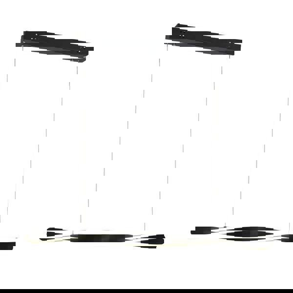 Milagro Swirl LED Pendant Lamp 90cm Stylish Black Alloy