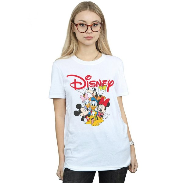 Disney Womens/Ladies Mickey Mouse Crew Cotton Boyfriend T-Shirt - White