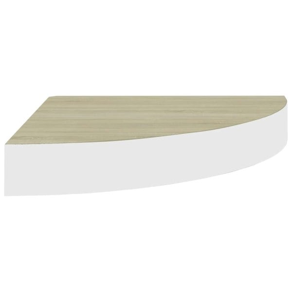 Berkfield Wall Corner Shelves 4 pcs Oak and White 35x35x3.8 cm MDF