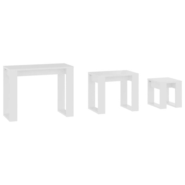 Berkfield Nesting Tables 3 pcs White Engineered Wood