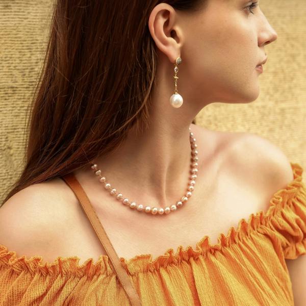 Spero London Chunky Baroque Pearl Drop Sterling Silver Earring