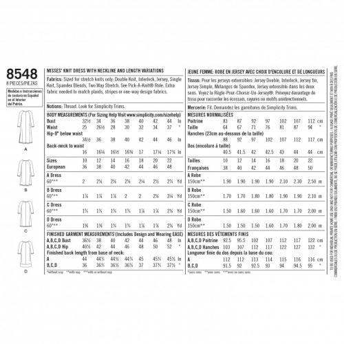 Simplicity Sewing Pattern 8548, Dresses for Women, A (10-12-14-16-18-20-22) - Beginner, Easy
