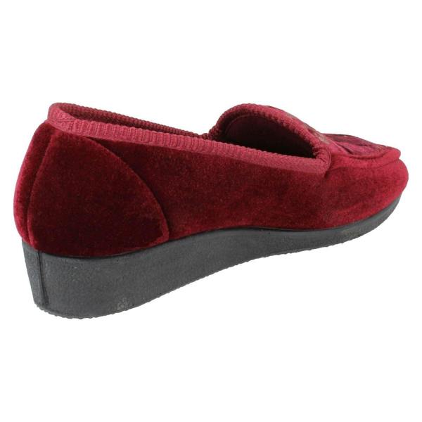 Spot On Ladies Spot On Slip On Floral Design Slipper Shoes
