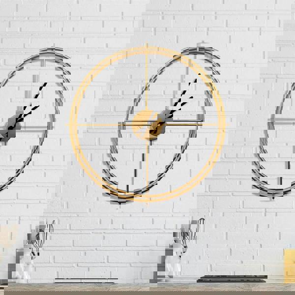 WALPLUS WC2137 - Gold Larry's Minimalist Iron Wall Clock - 50 cm / 19.7 in