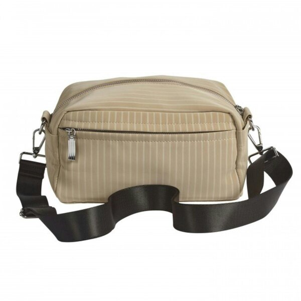 Lorenz Striped Waxed Feel Crossbody Bag - Stone