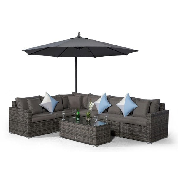 Giardino Havana 6 Seat Rattan Corner Sofa Set with Large Coffee Table