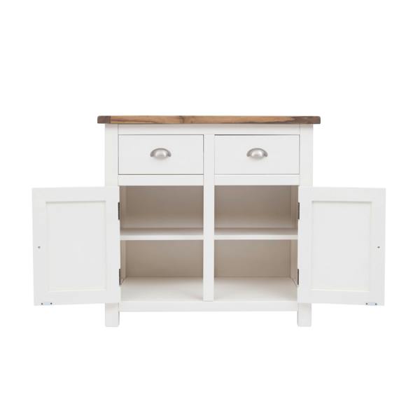 Cabinet Bits Lovere Off White 2 Drawer 2 Door Sideboard Chrome Cup Handle