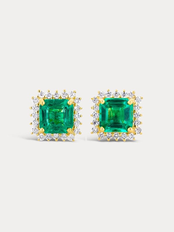 Gemdaia Emerald & Diamond Earrings